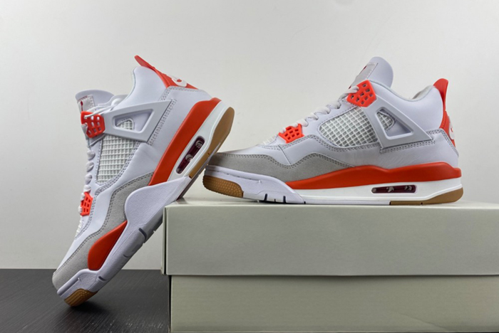 Nike SB X Air Jordan 4 Retro White Orange DR5415-108