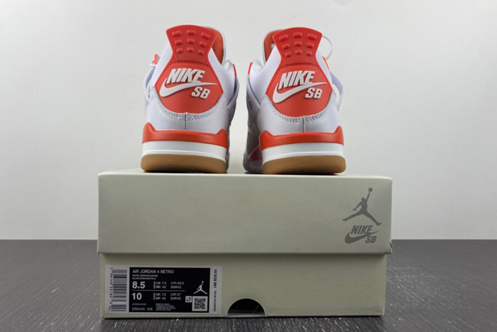 Nike SB X Air Jordan 4 Retro White Orange DR5415-108