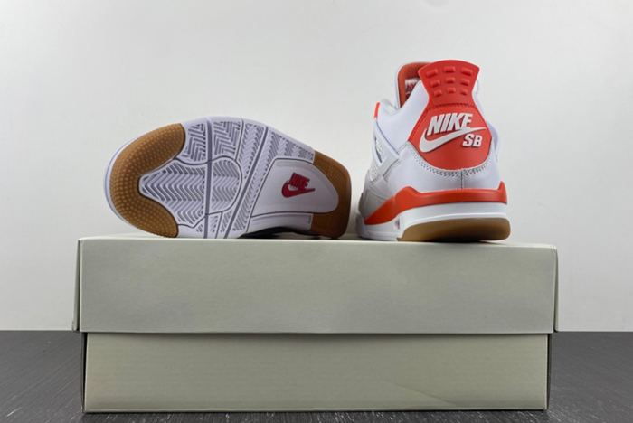 Nike SB X Air Jordan 4 Retro White Orange DR5415-108
