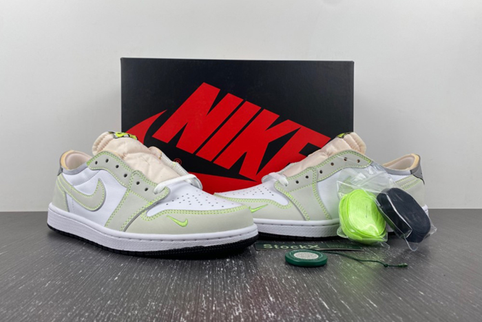 Jordan 1 Retro Low White Ghost Green Black DM7837-103
